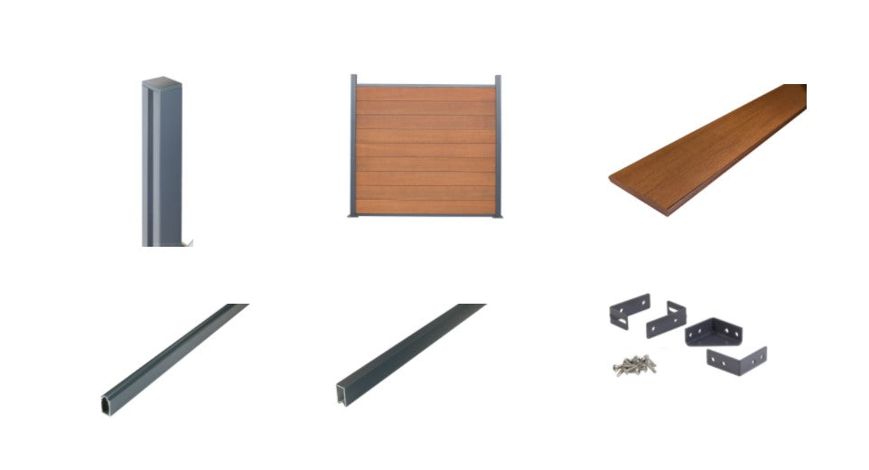 Acapulco Bambuszaun Set Stand Alone Element zum Einbetonieren ohne Zierprofile