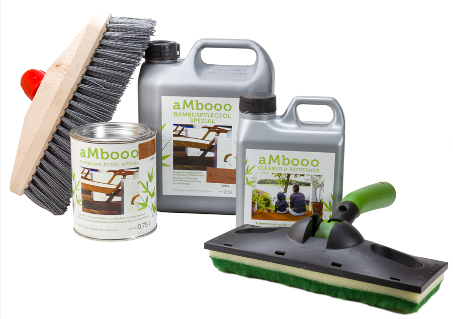 Pflegeprodukte für Bambus-Terrassendielen – optimaler Schutz für Ambooo, Elephant Cobam und MOSO® Bamboo X-treme