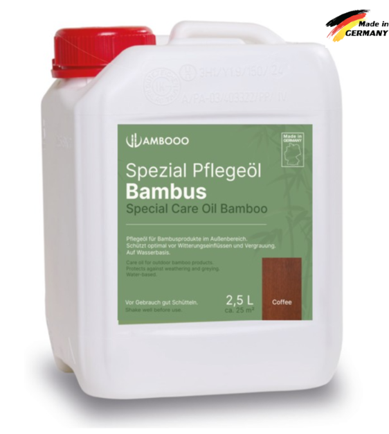 AMBOOO Bambus Pflegeöl für den   Außenbereich  in einer großen Farbauswahl.