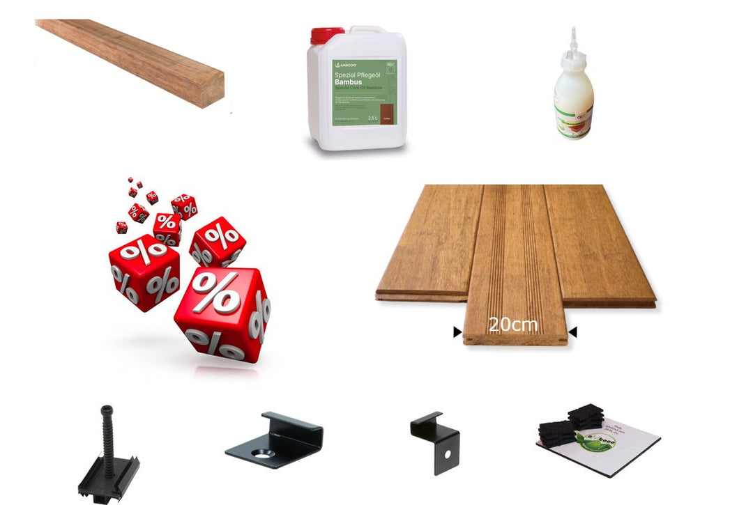 aMbooo Terrassen Komplettsparset Bambus-Natur- XL-Desaro.