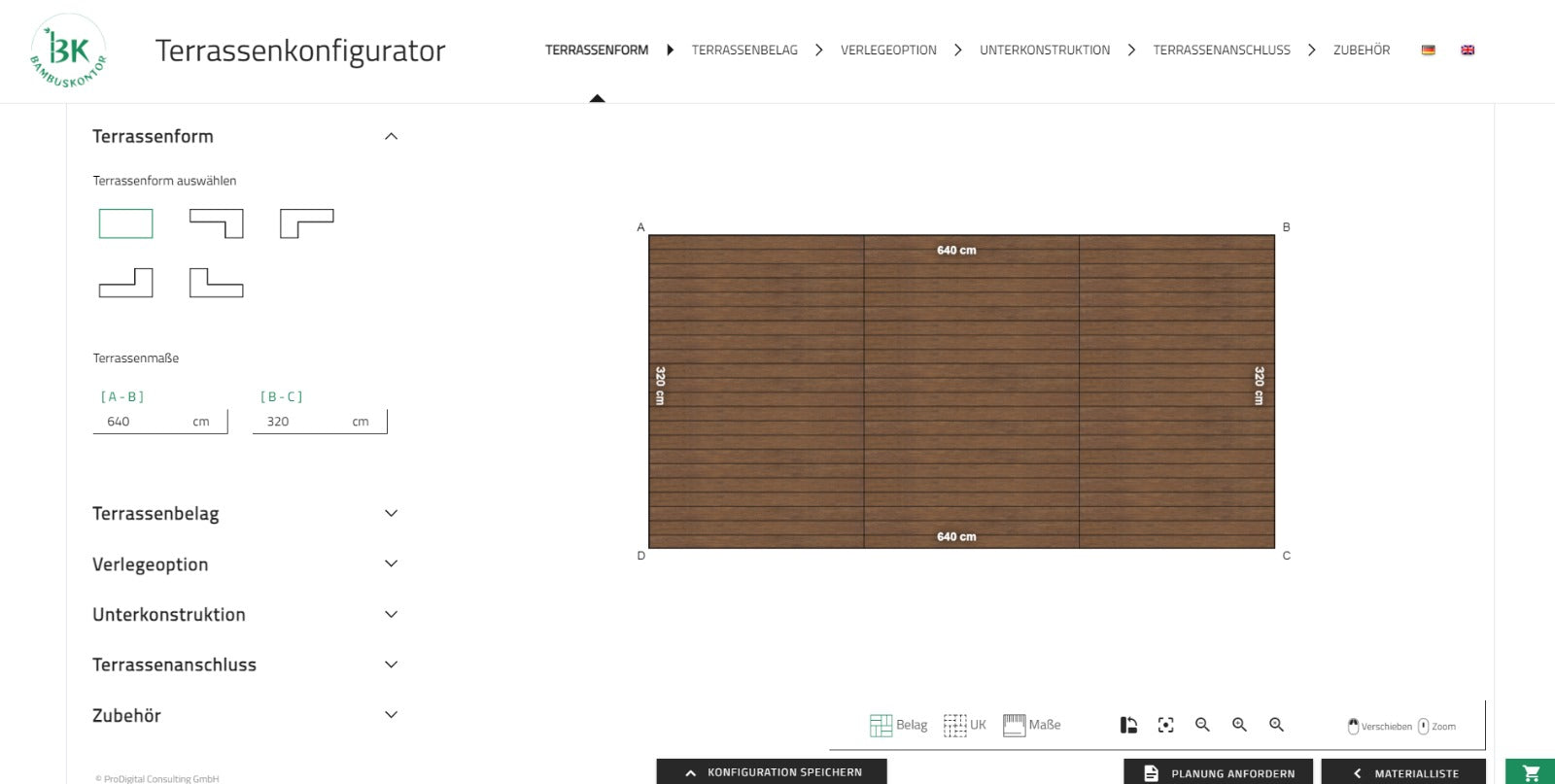 Der Bambuskontor Terrassenkonfigurator