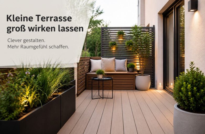 Eine kleine Terrasse muss nicht beengt wirken. 15 clevere Gestaltungstipps für mehr Raumgefühl.