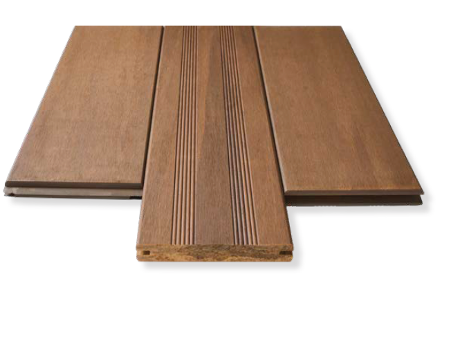 Bambus Terrassendiele Primaverde white oak.
