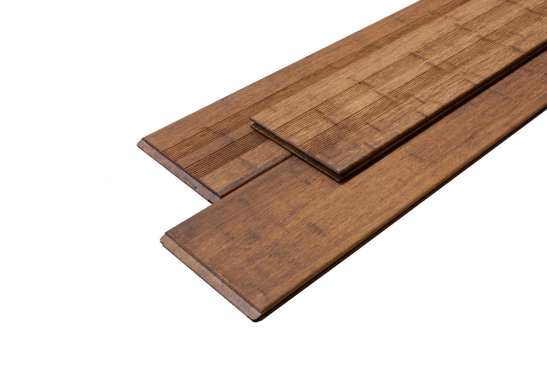 Produktansicht der AMBOOO Bambus Terrassendiele  Sand 20x200x1870 mm mit warmer Holzoptik und langlebiger Bambusstruktur.