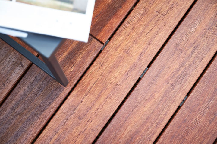 Die aMbooo Bambus Terrassendielen Infinity Farbe Bernstein